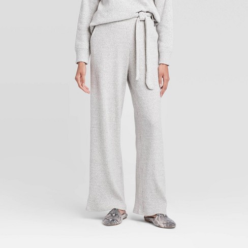 Women S Mid Rise Straight Leg Cozy Rib Lounge Pants Who What Wear Target