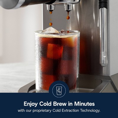 DeLonghi Dedica Duo Espresso and Cold Brew Machine with Milk Frother for Hot & Iced Coffee, Cappuccinos, Lattes & More Stainless Steel