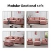 VASIP Chenille Modular Cloud Sectional Sofa - 105" L-Shaped 3-Seater with Ottoman,for Living Room,Beige - 3 of 4