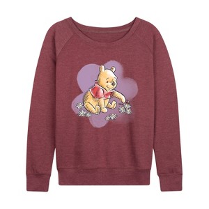 Women's - Disney - Winnie the Pooh Lightweight French Terry Wide Neck Long Sleeve Shirt - 1 of 4
