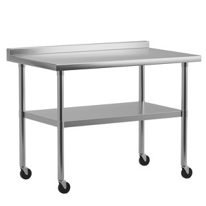 Coucheta Stainless Steel Work Table, Commercial Food Prep Worktable, Heavy Duty Metal Work Table with Adjustable Bottom Shelf - 1 of 4