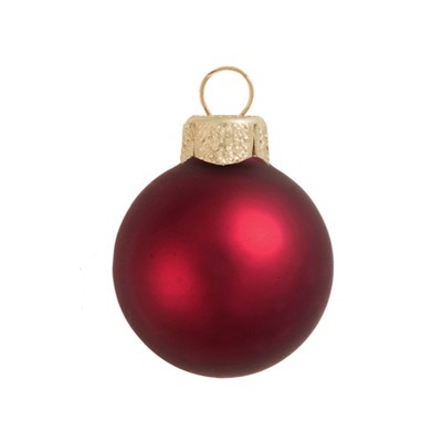 Northlight 40ct Matte Glass Ball Christmas Ornament Set 1.5" - Bordeaux Red