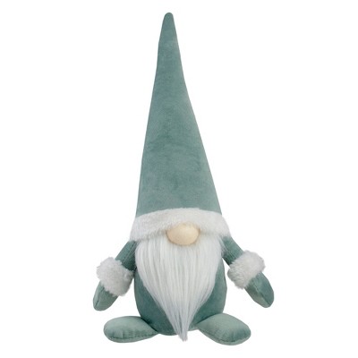 Northlight 17" Green and White Sitting Gnome Christmas Tabletop Decor