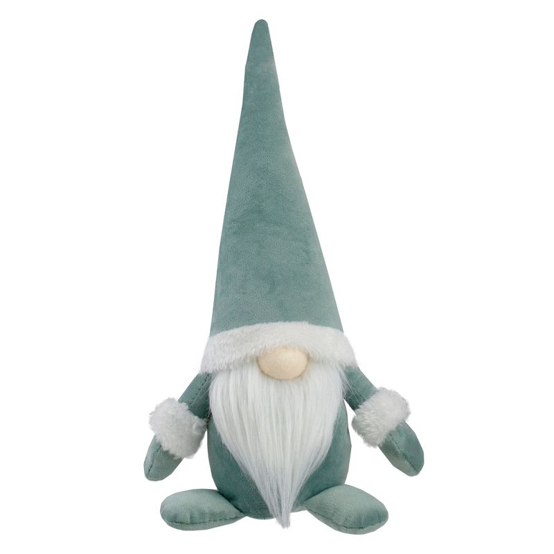 Northlight 17" Green and White Sitting Gnome Christmas Tabletop Decor, 1 of 5