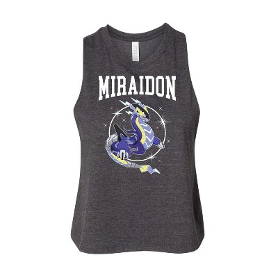 Women's Pokémon Miraidon Collegiate Graphic Racerback Tank - Heather Charcoal - Medium