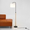 VYNXARIA 59"H Arc Floor Lamp with Cylinder Shade, Curved Standing Light for Living Room, Bedroom - 3 of 4