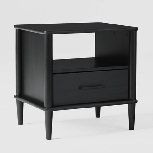 Transitional 1 Drawer Spindle Leg Wood Storage Nightstand - Saracina Home - image 1 of 4