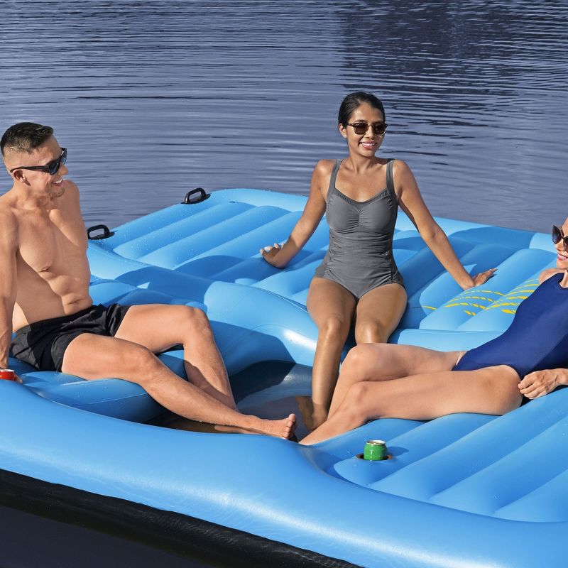 Bestway Hydro Force Detachable Summer Slide 5 Person Inflatable Activity Island with Cup Holders and Heavy Duty Handles for Easy Transport, Blue, 4 of 8