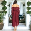 Anna-Kaci Women's Casual Boho Off Shoulder Gone With The Wind Dress - 3 of 4