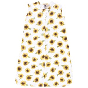 Hudson Baby Infant Girl Cotton Sleeveless Wearable Sleeping Bag, Sack, Blanket, Sunflower - 1 of 2