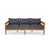 Christopher Knight Home Frode Outdoor 76" Rustic Upholstered 3-Seater Sofa with Slat Paneling - 2 of 4
