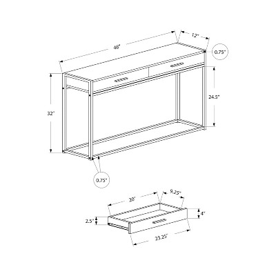 Modern Industrial Gray and Black Metal Rectangular Console Table with Storage
