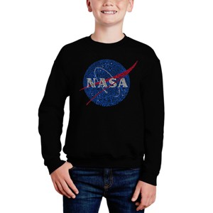 LA Pop Art Nasa'S Most Notable Missions - Boy's Word Art Crewneck Sweatshirt - 1 of 3