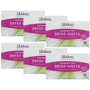 Biokleen Free & Clear Dryer Sheets Fragrance Free - Case of 6/80 ct - 1 of 4