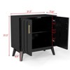 SKRAN Mid Century Modern Fluted Sideboard Cabinet with Adjustable Shelves & Solid Wood Legs, Buffet Cabinet, Storage Cabinet for Living Room - 3 of 4