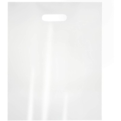 100-Pack Clear 12 x 15 Merchandise Bags with Die Cut Handles, 1-Mil Thick Recyclable LDPE, No Gusset, Bulk Retail Shopping Bags, 12 x 15 inches