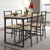 NicBex Dining Table Set for 4 Kitchen Table 5-piece Set Table and Chair with Backrest Industrial Style Solid Structure - 4 of 4