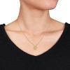 EVERLY JEWELRY |10K Yellow Gold Textured Heart Necklace - 17 inch - 3 of 4