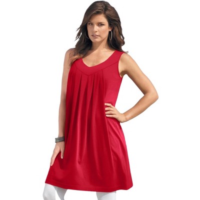 Roaman's Women's Plus Size Pleated Ultimate Tunic Tank