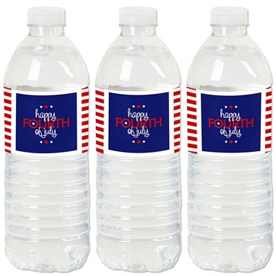 Big Dot of Happiness 4th of July - Independence Day Water Bottle Sticker Labels - Set of 20