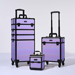 Byootique 3-Piece Makeup Train Cases Cosmetic Organizer Kit ForgetMeNo pattern - 1 of 4