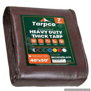 Tarpco Safety Heavy Duty 7 Mil Tarp Cover, UV Resistant, Rip Proof for Roof, Camping, Patio, Pool, Boat - 1 of 4