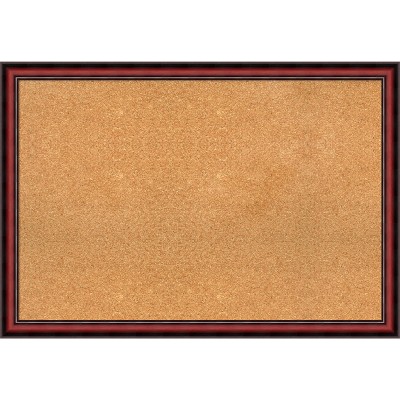 Rubino Cherry Scoop Wood Framed Natural Cork Bulletin Board