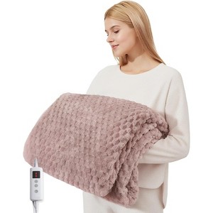 Heated Blanket Electric Blanket Throw, 6 Heating Levels & 9 Hours Auto Shut Off, Cozy Soft Fleece Fast Heating Blankets Gift, Machine Washable - 1 of 4