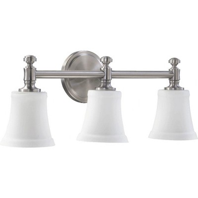 Quorum Lighting Rossington Glass Satin Nickel 3-Light Wall Sconce