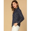 INSPIRE CHIC Women's Metallic Vintage Long Sleeve Gilding Shiny Dots Stars Top - 4 of 4