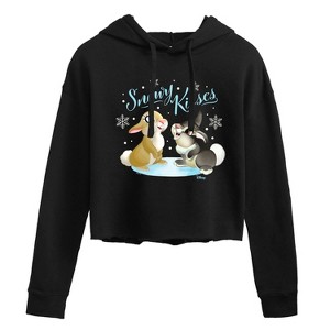 Women's - Disney - Christmas - Snowy Bunny Kisses Cropped Graphic Hoodie - 1 of 3
