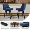 Dyonery 26" Swivel Counter Height Bar Stools with Backrests, Upholstered Seats & Wood Legs for Kitchen Island - 3 of 4