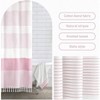 Boho Pink Stripe Shower Curtain 72x72 Inches Farmhouse Cotton Tassel for Girls Coral Bathroom - 2 of 4