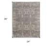 Gray and Silver Abstract Hand Woven Worn Faded Area Rug - 3 of 3