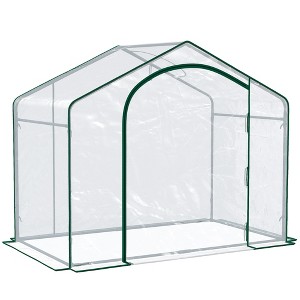 Outsunny 71'' x 39'' x 66'' Walk In Greenhouse Portable Hot House for Plants with Zippered Door and Top Window for Outdoor, Garden, Patio, PVC Cover - 1 of 4