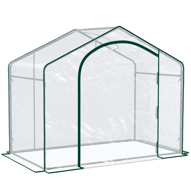 Outsunny 71'' x 39'' x 66'' Walk In Greenhouse Portable Hot House for Plants with Zippered Door and Top Window for Outdoor, Garden, Patio, PVC Cover, 1 of 10