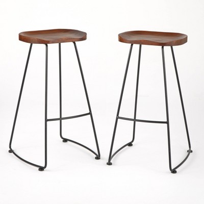 30" Set of 2 Chapman Stool Walnut - Lifestorey