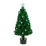 Northlight 3' Pre-Lit Color Changing Fiber Optic Artificial Christmas Tree with Balls