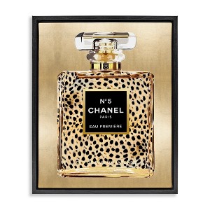 Stupell Industries Cheetah Pattern Perfume Black Framed Floater Canvas Wall Art - 1 of 4