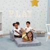 Delta Children Kids' Serta Perfect Sleeper Extra Wide Comfy 2-in-1 Flip Open Convertible Sofa to Lounger - Gray - image 3 of 4