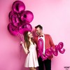 KatchOn, Big Hot Pink Balloons Foil - 18 Inch, Pack of 6 | 4D Round Balloons for Pink Party Decorations | Metallic Pink Balloons - 2 of 4