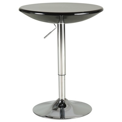 HOMCOM 24.5" Round Cocktail Bar Table Metal Base Tall Bistro Pub Desk Adjustable Counter Height Black Silver