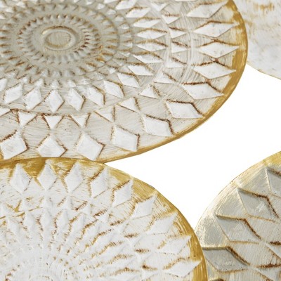 Transitional Multi-Colored Metal Discs Wall Art in Gold and Silver