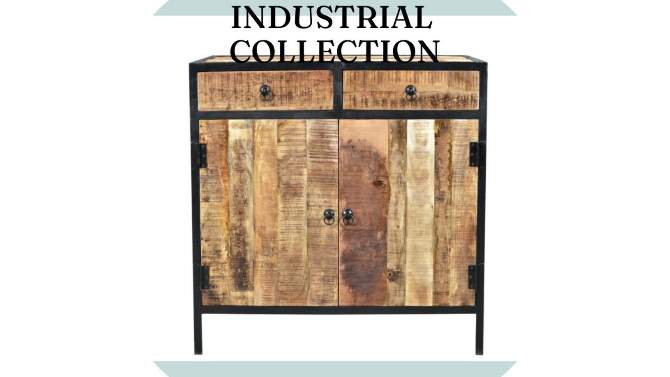 35&#34;x35&#34;x18&#34; Industrial Sideboard Cabinet Reclaimed Wood &#38; Iron Natural - Timbergirl, 2 of 9, play video