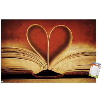 Trends International Tom Quartermaine - Book Pages in Heart Shape Unframed Wall Poster Prints