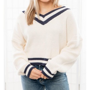 Women's Varsity Stripe Sweater - Things Between - 1 of 4