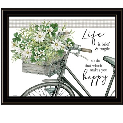 HomeRoots DO THAT WHICH MAKES YOU HAPPY Black Framed Print Wall Art