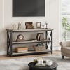 47 Inch Rustic Entryway Table, Farmhouse Hallway Table, Console Tables for Entryway, 3 Tier Sofa Tables for Living Room, Industrial Entry Table - 2 of 4