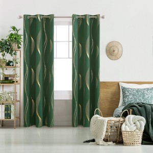Deconovo Gold Wave 52 Width Curtain (2 Panel) - 1 of 4