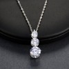 Three Stone Pendant Necklace for Women  Round Cascading CZ by Ginger Lyne Collection - 2 of 4